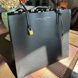 Marc Jacobs Black Leather Tote Bag